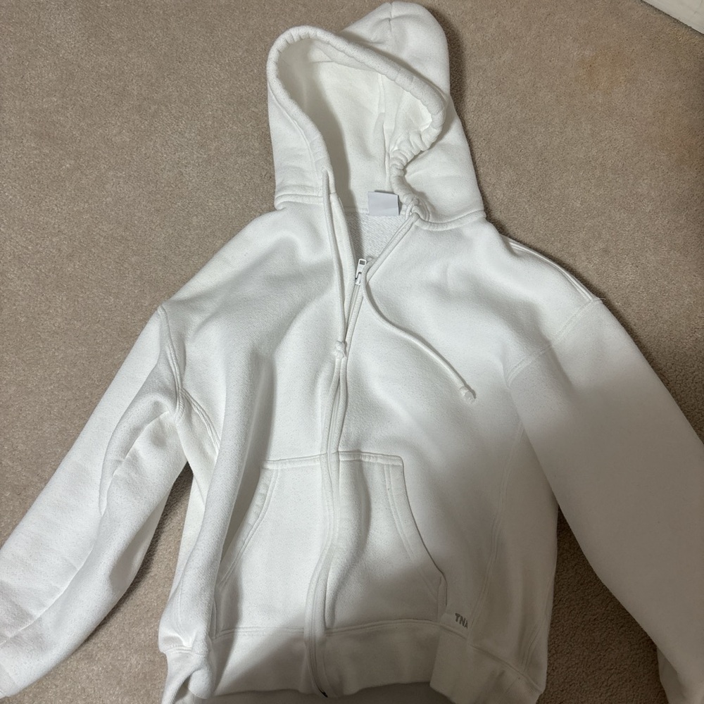 TNA White Sweatfleece Zip-Up